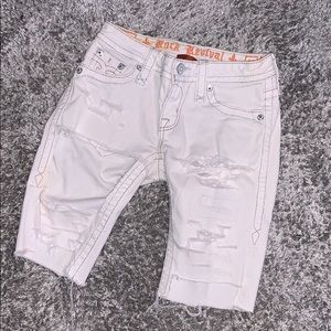 Rock revival white shorts
